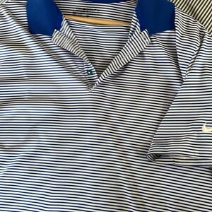 Nike Thin Striped Golf Polo Shirt - Sz L
